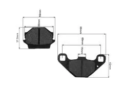 Bremsklötze 84,9 x 42,4 mm, 55,8 x 37 mm Batavus, Bombardier, Kawasaki, KTM, Polaris Phoenix, Suzuki GN 125, TU 125, ATV, Quad