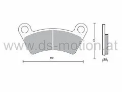 Bremsklötze 110 x 49 mm, Quad, ATV, Jinling, Keeway, Kingroad, Kingwell, Linhai, Quadzilla, Xingyue