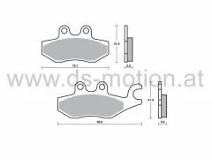 Bremsklötze 96,6 x 41,9 mm, 76,7 x 41,9 mm, Piaggio Vespa MP3 125, 250, 300, X7 125, 250, X7 Evo i.e. 300, X9 125, 250, Xevo 125, Beverly i.e. 300, Beverly S 350, Beverly Sport Touring i.e. 350
