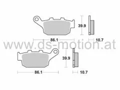 Bremsklötze 86,1 x 39,9 mm, Honda FES 125 - 250 hinten