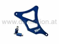 Ritzelabdeckung blau, Aluminium eloxiert, Minarelli AM6, Aprilia, Beta, Explorer, Generic, HRD, Keeway, KSR, Malaguti, MBK, MH, Peugeot, Ride, Rieju, Yamaha