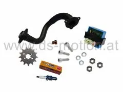 Entdrosselungskit DS RACING, Steel schwarz für D50B Motor E4, Aprilia RX, SX, Derbi Senda R, SM